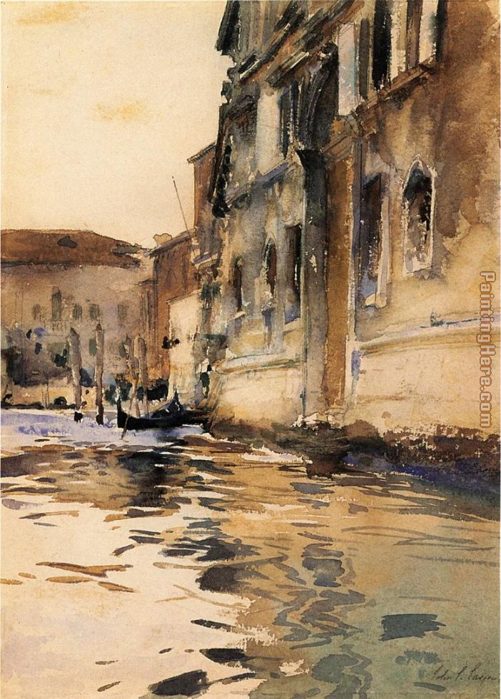 Venetian Canal Palazzo Corner painting - John Singer Sargent Venetian Canal Palazzo Corner art painting